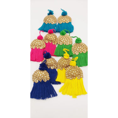 Hand Embroidered Gold Tassels, Gold Latkans, Indian Tassels
